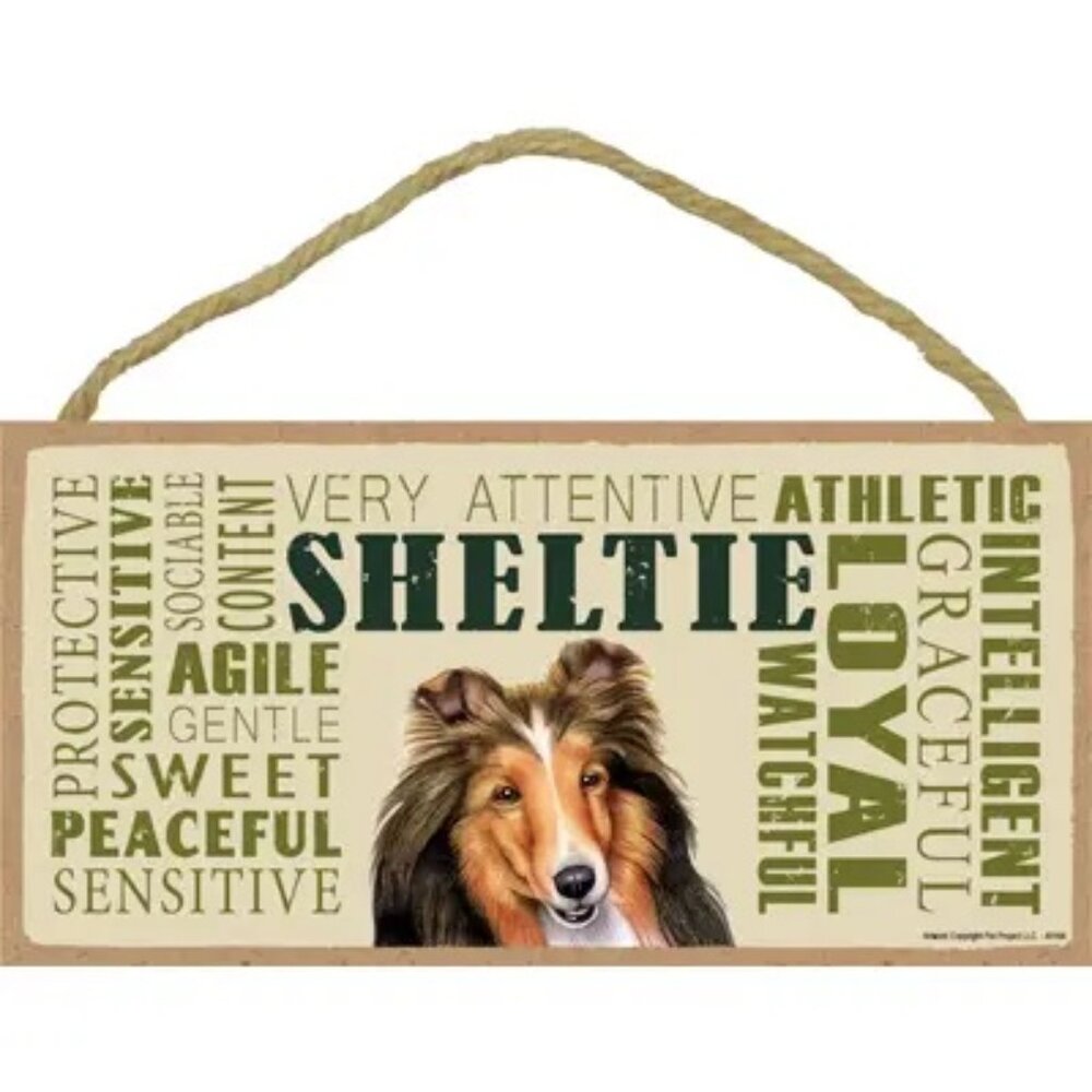 Sheltie Dog Breed Wood Plaque Sign 8 5" x 10"  Gift